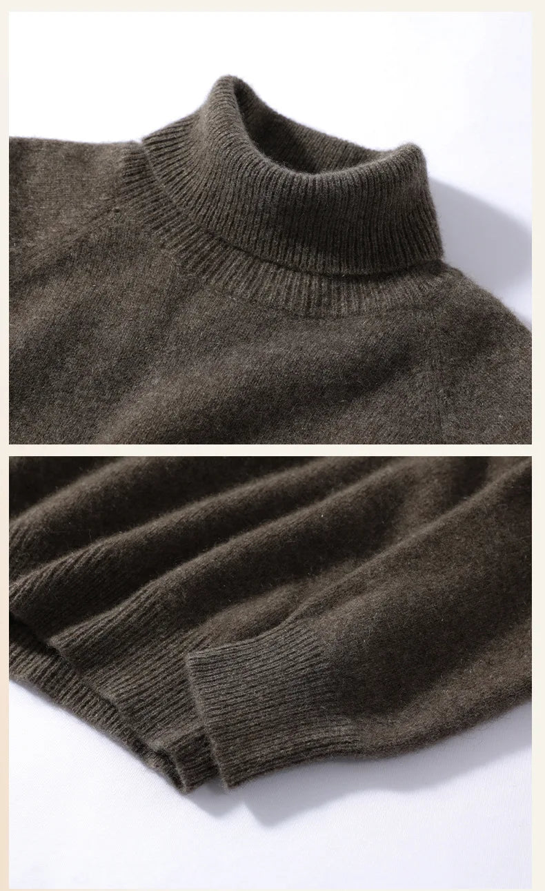 Yak Wool Turtleneck Long-Sleeved Thick Sweater