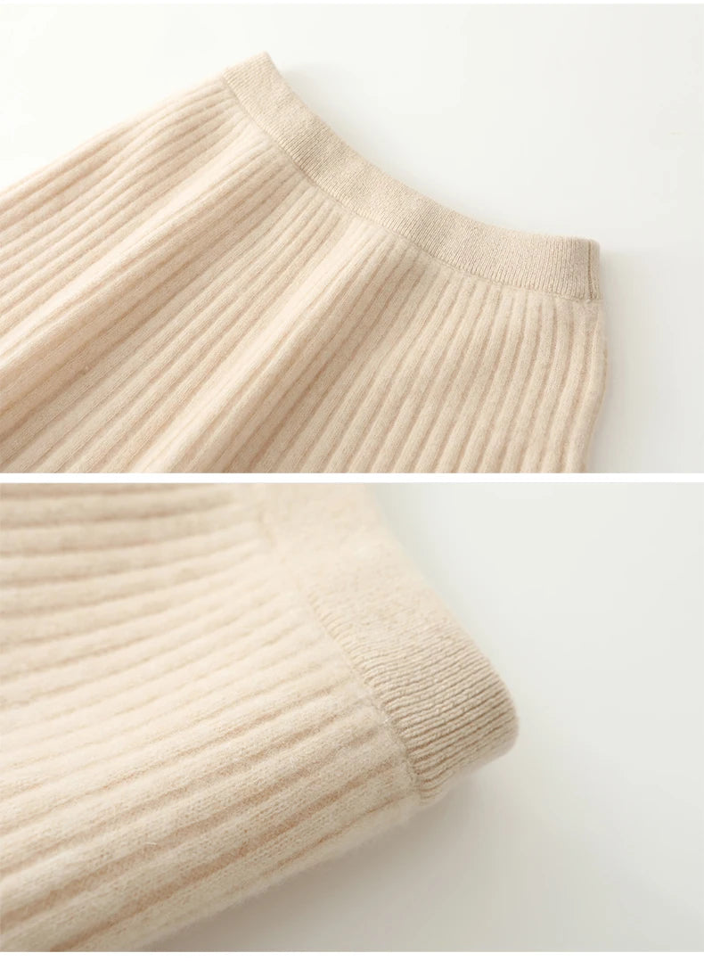Wool Knitted Fashionable Solid-Color Short Skirt