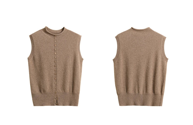 Cashmere Pullover Knitted Sleeveless Sweater Vest