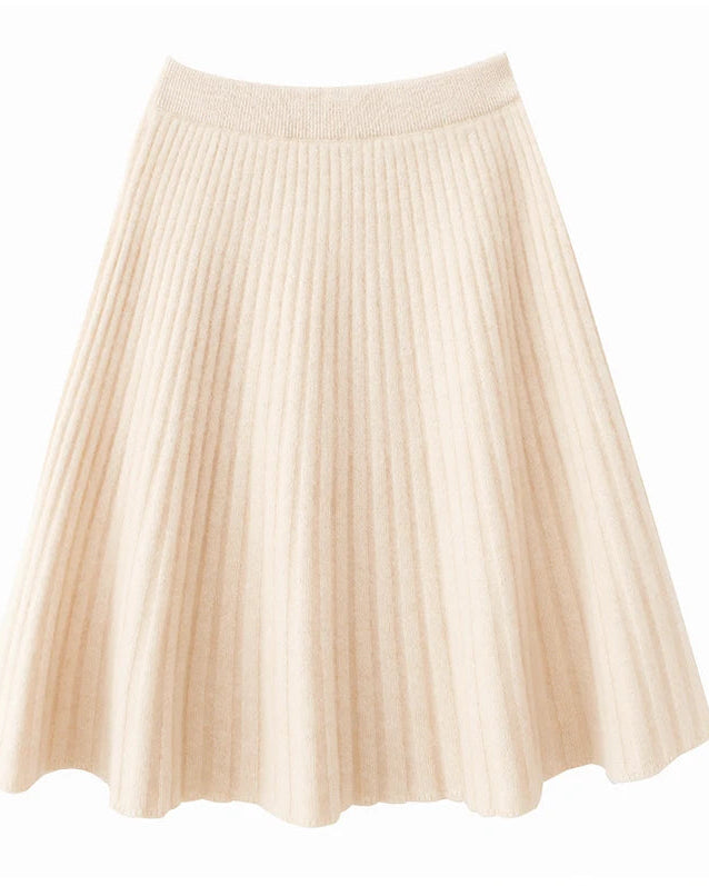 Wool Knitted Fashionable Solid-Color Short Skirt
